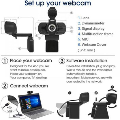 HD Pro Webcam C920, HD Webcam with Microphone, Widescreen Video Calling and Recording, 1080P Camera, Desktop or Laptop Webcam