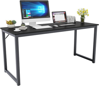 Computer Desk 63 Inches Sturdy Office Desk Meeting Desk Training Desk Writing Desk Workstation Desk Gaming Desk,Black BHUS-GCP2JJ-160BK