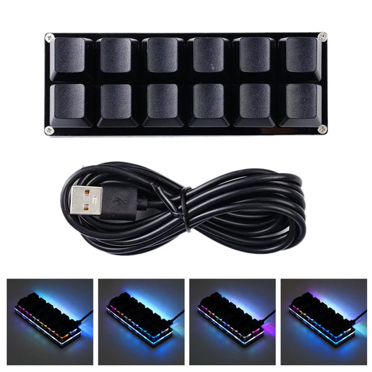 RGB USB Mini Keyboard Programmable Macro Keypad DIY Customize Shortcut Keyboard Hotswap Gaming Keyboard Mechanical Keyboard